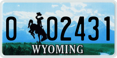 WY license plate 002431