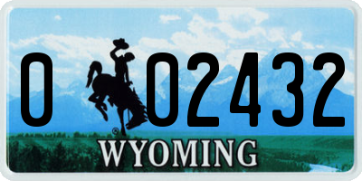 WY license plate 002432