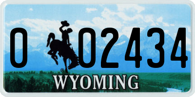 WY license plate 002434