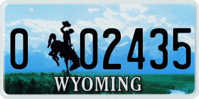 WY license plate 002435