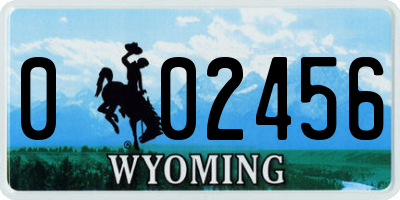 WY license plate 002456