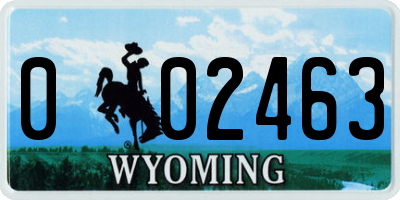 WY license plate 002463