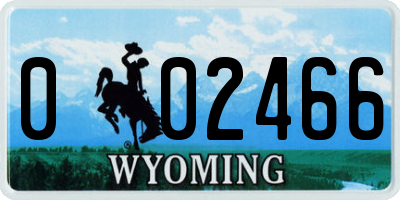 WY license plate 002466