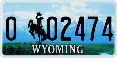 WY license plate 002474