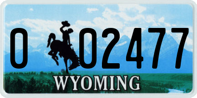 WY license plate 002477
