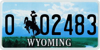 WY license plate 002483