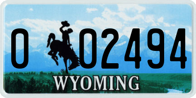 WY license plate 002494