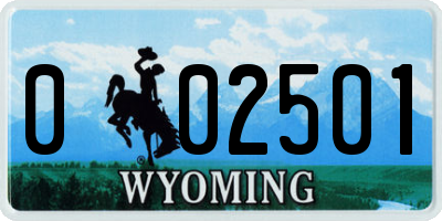 WY license plate 002501