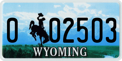 WY license plate 002503