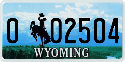 WY license plate 002504