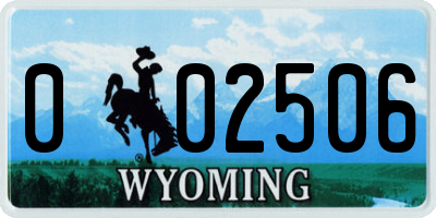 WY license plate 002506