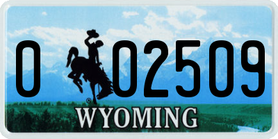 WY license plate 002509