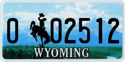 WY license plate 002512