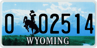 WY license plate 002514