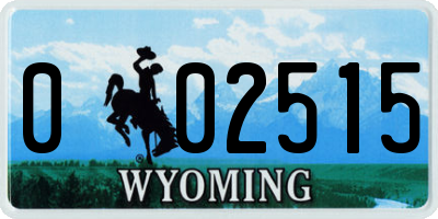 WY license plate 002515