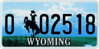 WY license plate 002518