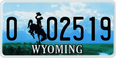 WY license plate 002519