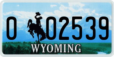 WY license plate 002539
