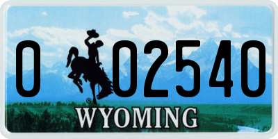 WY license plate 002540