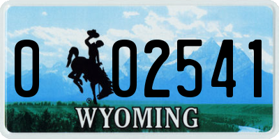 WY license plate 002541