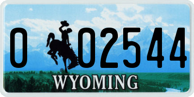 WY license plate 002544