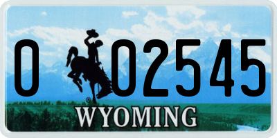 WY license plate 002545