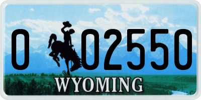 WY license plate 002550