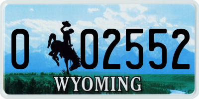 WY license plate 002552