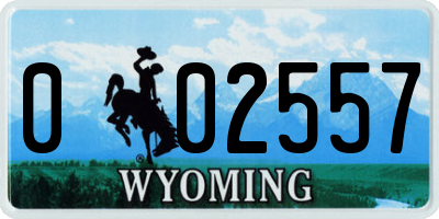 WY license plate 002557