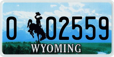 WY license plate 002559