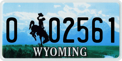 WY license plate 002561