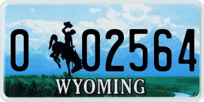 WY license plate 002564