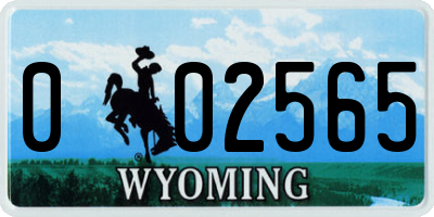 WY license plate 002565