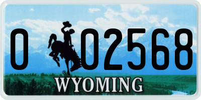 WY license plate 002568