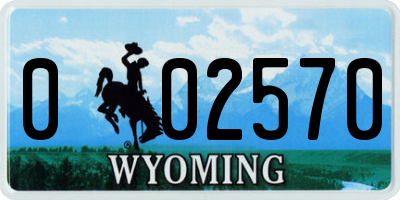 WY license plate 002570