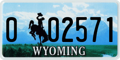 WY license plate 002571