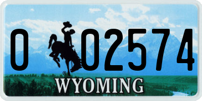 WY license plate 002574