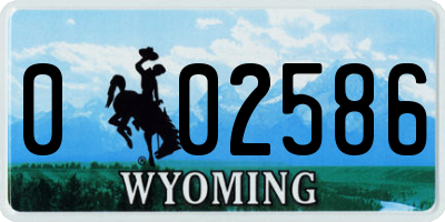 WY license plate 002586