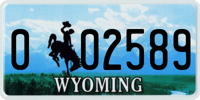 WY license plate 002589