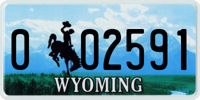 WY license plate 002591