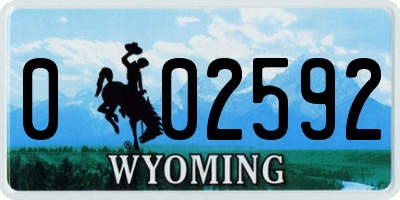 WY license plate 002592