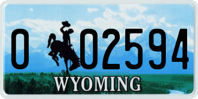 WY license plate 002594