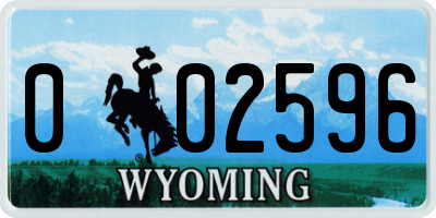 WY license plate 002596