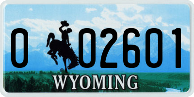 WY license plate 002601