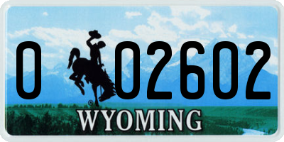 WY license plate 002602