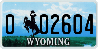 WY license plate 002604