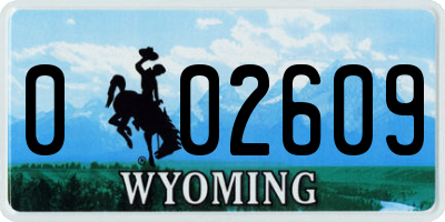 WY license plate 002609