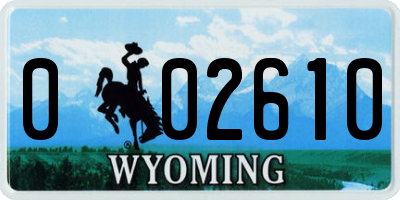 WY license plate 002610