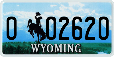 WY license plate 002620