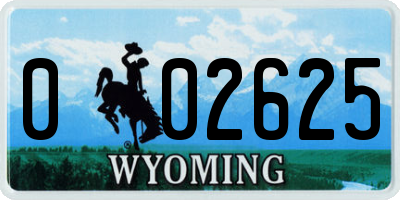 WY license plate 002625